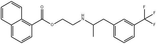 1-Naphthalenecarboxylic acid, 2-[[1-methyl-2-[3-(trifluoromethyl)phenyl]ethyl]amino]ethyl ester Struktur