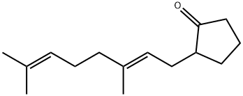 Cyclopentanone, 2-[(2E)-3,7-dimethyl-2,6-octadien-1-yl]- Struktur