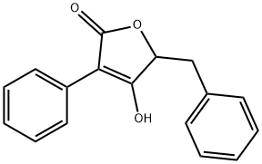 2(5H)-Furanone, 4-hydroxy-3-phenyl-5-(phenylmethyl)- Struktur