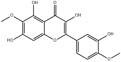 4H-1-Benzopyran-4-one, 3,5,7-trihydroxy-2-(3-hydroxy-4-methoxyphenyl)-6-methoxy- Struktur