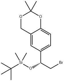 4H-1,3-Benzodioxin, 6-[(1R)-2-bromo-1-[[(1,1-dimethylethyl)dimethylsilyl]oxy]ethyl]-2,2-dimethyl- Struktur