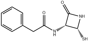 2-oxo-3β-(2-phenylacetamido)-4β-mercaptoazetidine Struktur