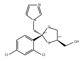 1,3-Dioxolane-4-methanol, 2-(2,4-dichlorophenyl)-2-(1H-1,2,4-triazol-1-ylmethyl)-, (2R,4R)-rel- Struktur