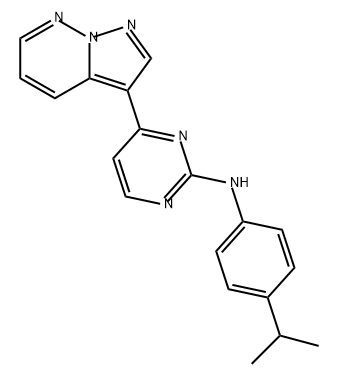 2-Pyrimidinamine, N-[4-(1-methylethyl)phenyl]-4-pyrazolo[1,5-b]pyridazin-3-yl- Struktur