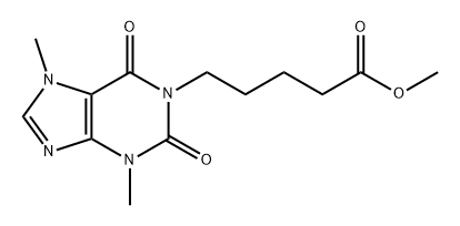 1H-Purine-1-pentanoic acid, 2,3,6,7-tetrahydro-3,7-dimethyl-2,6-dioxo-, methyl ester Struktur