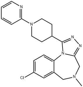 4H-[1,2,4]Triazolo[4,3-a][1,4]benzodiazepine, 8-chloro-5,6-dihydro-5-methyl-1-[1-(2-pyridinyl)-4-piperidinyl]- Struktur