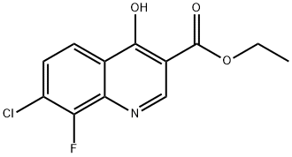 Ethyl 7-chloro-8-fluoro-4-hydroxyquinoline-3-carboxylate Struktur