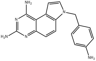 7H-Pyrrolo[3,2-f]quinazoline-1,3-diamine, 7-[(4-aminophenyl)methyl]- Struktur