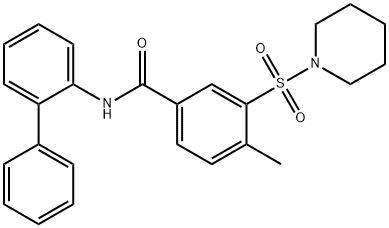 Benzamide, N-[1,1'-biphenyl]-2-yl-4-methyl-3-(1-piperidinylsulfonyl)- Struktur