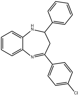 1H-1,5-Benzodiazepine, 4-(4-chlorophenyl)-2,3-dihydro-2-phenyl- Struktur