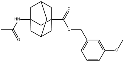 Tricyclo[3.3.1.13,7]decane-1-carboxylic acid, 3-(acetylamino)-, (3-methoxyphenyl)methyl ester Struktur