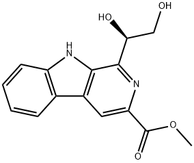 9H-Pyrido[3,4-b]indole-3-carboxylic acid, 1-[(1R)-1,2-dihydroxyethyl]-, methyl ester Struktur