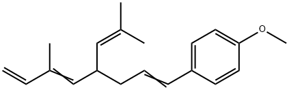 Benzene, 1-methoxy-4-[6-methyl-4-(2-methyl-1-propen-1-yl)-1,5,7-octatrien-1-yl]- Struktur