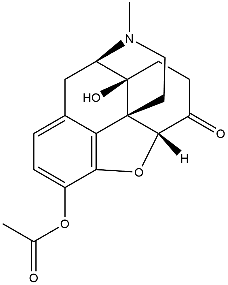 Morphinan-6-one, 3-(acetyloxy)-4,5-epoxy-14-hydroxy-17-methyl-, (5α)- Struktur