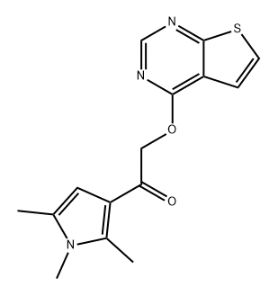 Ethanone, 2-(thieno[2,3-d]pyrimidin-4-yloxy)-1-(1,2,5-trimethyl-1H-pyrrol-3-yl)- Struktur