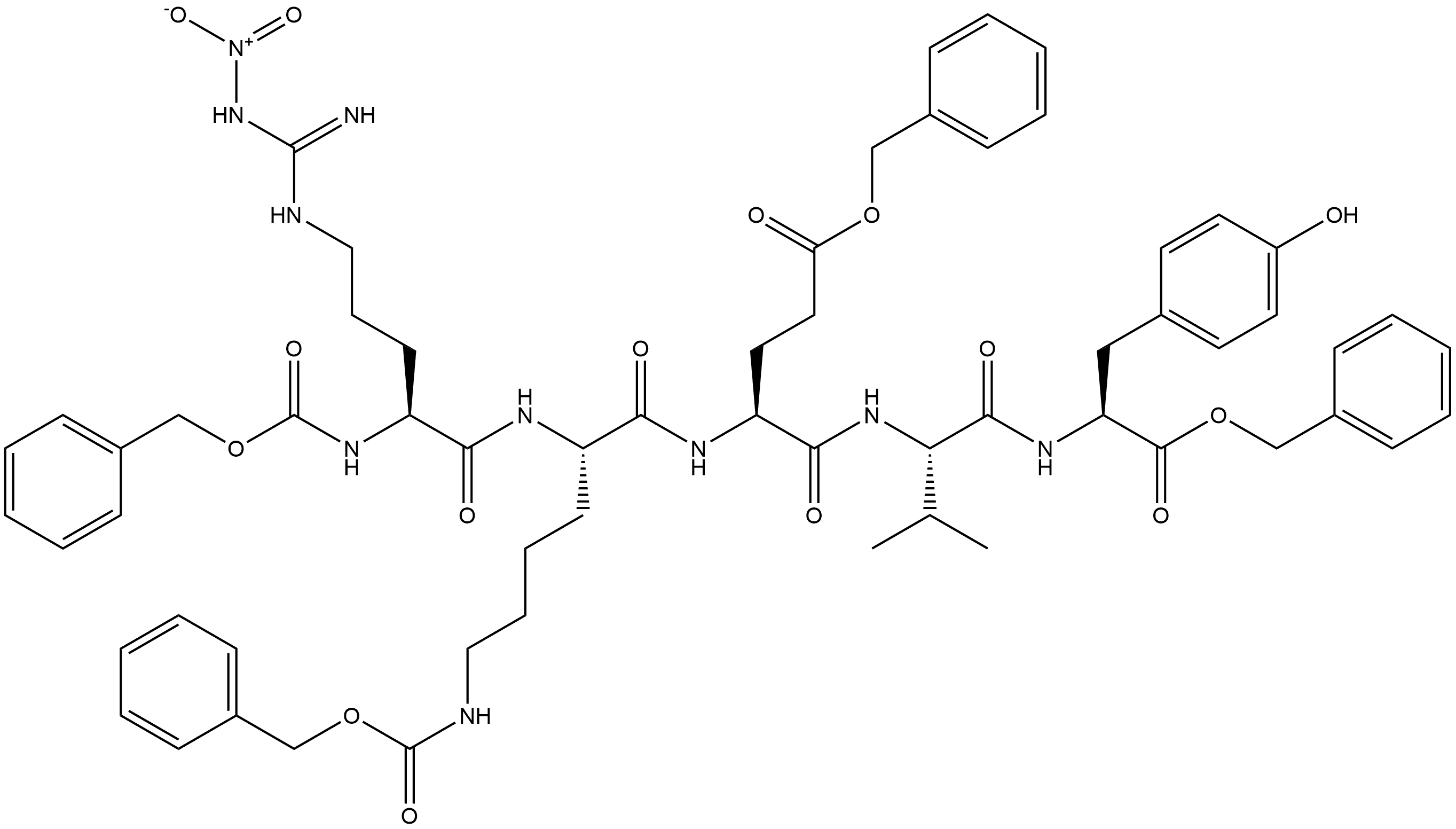 L-Tyrosine, N-[N-[N-[N2-[N5-[imino(nitroamino)methyl]-N2-[(phenylmethoxy)carbonyl]-L-ornithyl]-N6-[(phenylmethoxy)carbonyl]-L-lysyl]-L-α-glutamyl]-L-valyl]-, bis(phenylmethyl) ester (9CI)