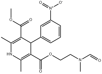 5-O-[2-[formyl(methyl)amino]ethyl] 3-O-methyl 2,6-dimethyl-4-(3-nitrophenyl)-1,4-dihydropyridine-3,5-dicarboxylate Struktur