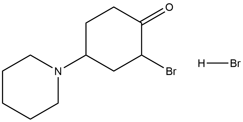 2-bromo-4-(piperidin-1-yl)cyclohexan-1-one hydrobromide Struktur