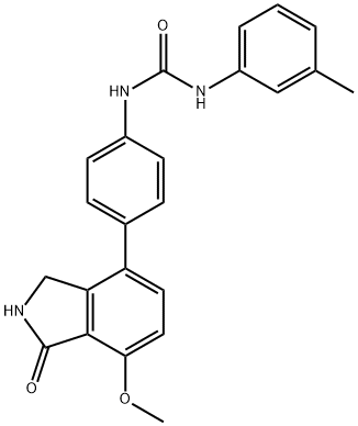 Urea, N-[4-(2,3-dihydro-7-methoxy-1-oxo-1H-isoindol-4-yl)phenyl]-N'-(3-methylphenyl)- Struktur