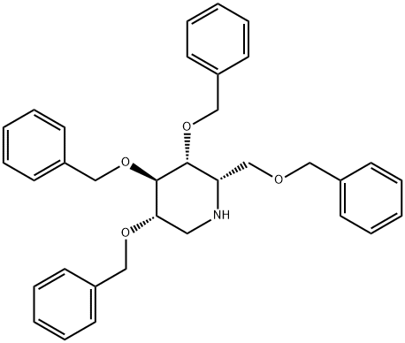 2,3,4,6-Tetra-O-benzyl-1-L-ido-deoxynojirimycin Struktur