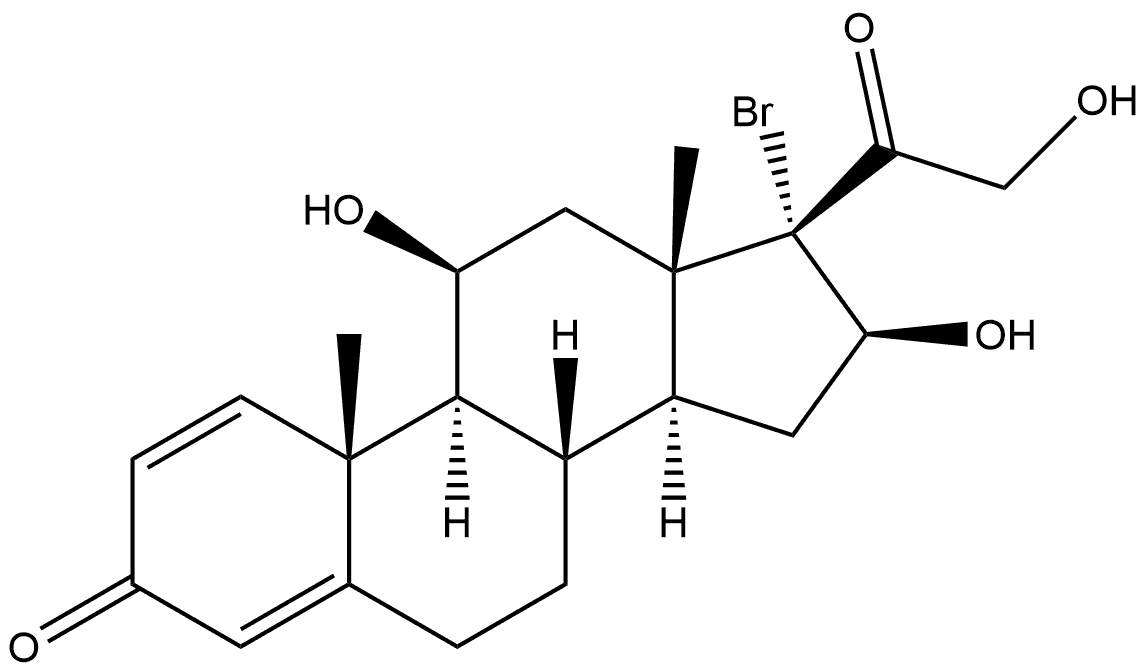 Pregna-1,4-diene-3,20-dione, 17-bromo-11,16,21-trihydroxy-, (11β,16β)- (9CI) Struktur