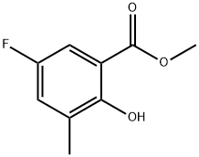 Benzoic acid, 5-fluoro-2-hydroxy-3-methyl-, methyl ester Struktur