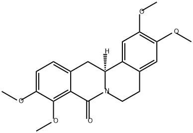 8H-Dibenzo[a,g]quinolizin-8-one, 5,6,13,13a-tetrahydro-2,3,9,10-tetramethoxy-, (S)- Struktur