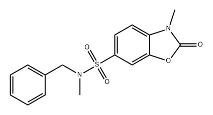 6-Benzoxazolesulfonamide, 2,3-dihydro-N,3-dimethyl-2-oxo-N-(phenylmethyl)- Struktur