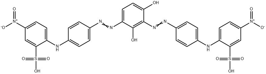 2,2'-[(2,4-dihydroxy-1,3-phenylene)bis(azo-4,1-phenyleneimino)]bis(5-nitrobenzenesulphonic) acid Struktur