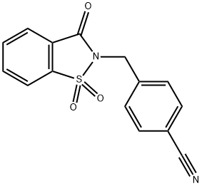 4-[(1,1-dioxido-3-oxo-1,2-benzisothiazol-2(3H)-yl)methyl]benzonitrile Struktur