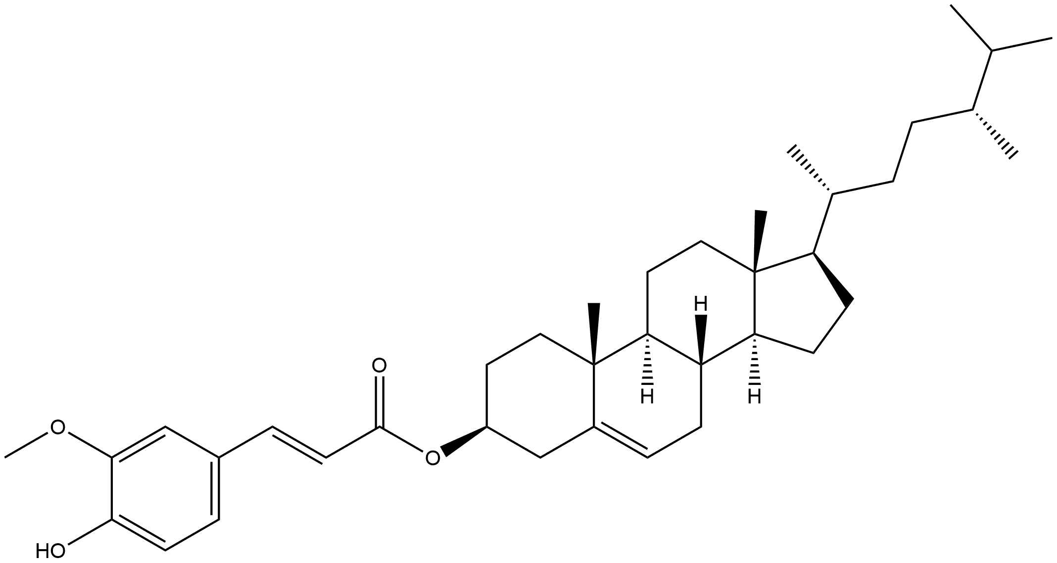 Ergost-5-en-3-ol, 3-[(2E)-3-(4-hydroxy-3-methoxyphenyl)-2-propenoate], (3β,24R)- Struktur