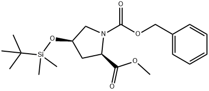 1,2-Pyrrolidinedicarboxylicacid-4-[[((1,1-diMethylethyl)diMethylsilyl]oxy]-2-Methyl-1-(phenylMethyl)ester,(2R,4R) Struktur