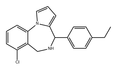 4H-Pyrrolo[1,2-a][1,4]benzodiazepine, 7-chloro-4-(4-ethylphenyl)-5,6-dihydro- Struktur