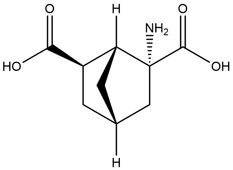 Bicyclo[2.2.1]heptane-2,6-dicarboxylic acid, 2-amino-, (1R,2R,4S,6R)-rel-(+)- Struktur