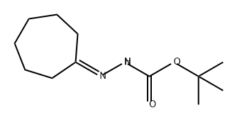 Hydrazinecarboxylic acid, 2-cycloheptylidene-, 1,1-dimethylethyl ester Struktur