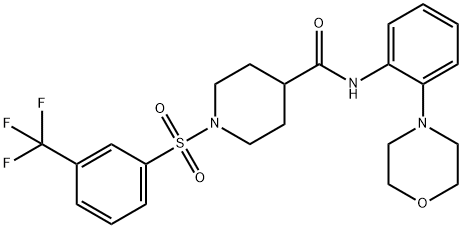 4-Piperidinecarboxamide, N-[2-(4-morpholinyl)phenyl]-1-[[3-(trifluoromethyl)phenyl]sulfonyl]- Struktur