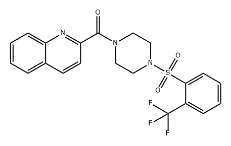 Methanone, 2-quinolinyl[4-[[2-(trifluoromethyl)phenyl]sulfonyl]-1-piperazinyl]- Struktur