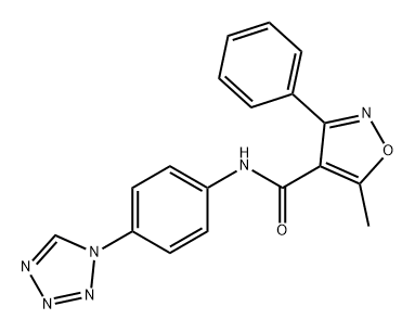 4-Isoxazolecarboxamide, 5-methyl-3-phenyl-N-[4-(1H-tetrazol-1-yl)phenyl]- Struktur