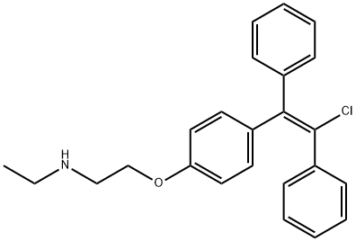 Ethanamine, 2-[4-[(1E)-2-chloro-1,2-diphenylethenyl]phenoxy]-N-ethyl- Struktur