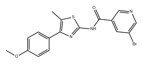 3-Pyridinecarboxamide, 5-bromo-N-[4-(4-methoxyphenyl)-5-methyl-2-thiazolyl]- Struktur