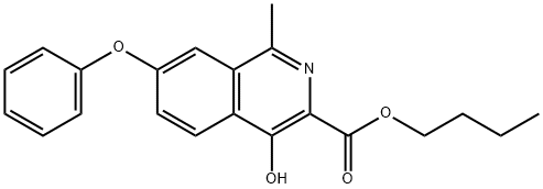 3-Isoquinolinecarboxylic acid, 4-hydroxy-1-methyl-7-phenoxy-, butyl ester Struktur