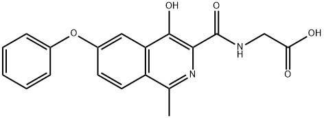 Glycine, N-[(4-hydroxy-1-methyl-6-phenoxy-3-isoquinolinyl)carbonyl]- Struktur