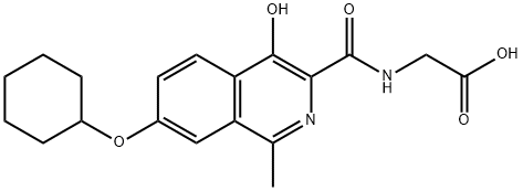 Glycine, N-[[7-(cyclohexyloxy)-4-hydroxy-1-methyl-3-isoquinolinyl]carbonyl]- Struktur