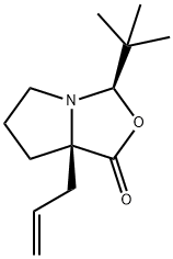 1H,3H-Pyrrolo[1,2-c]oxazol-1-one, 3-(1,1-dimethylethyl)tetrahydro-7a-(2-propen-1-yl)-, (3R,7aR)- Struktur