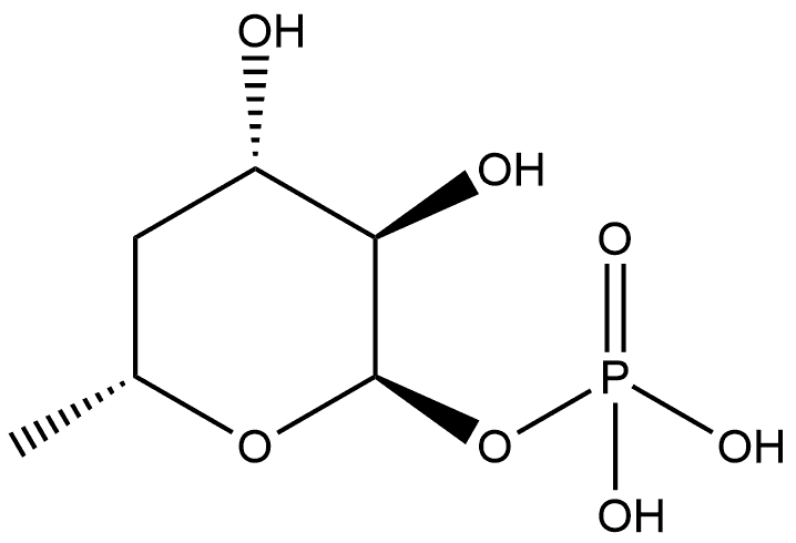 α-?D-?xylo-?Hexopyranose, 4,?6-?dideoxy-?, 1-?(dihydrogen phosphate) Struktur