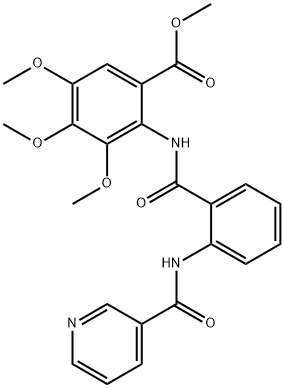 Benzoic acid, 3,4,5-trimethoxy-2-[[2-[(3-pyridinylcarbonyl)amino]benzoyl]amino]-, methyl ester Struktur