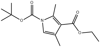 1H-Pyrrole-1,3-dicarboxylic acid, 2,4-dimethyl-, 1-(1,1-dimethylethyl) 3-ethyl ester Struktur