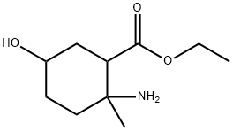 Cyclohexanecarboxyli?c acid, 2-?amino-?5-?hydroxy-?2-?methyl-?, ethyl ester Struktur