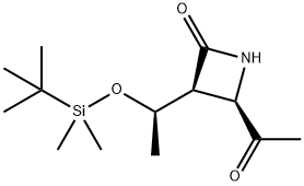 2-Azetidinone, 4-acetyl-3-[(1R)-1-[[(1,1-dimethylethyl)dimethylsilyl]oxy]ethyl]-, (3S,4R)- Struktur