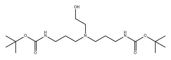 12-Oxa-2,6,10-triazatetradecanoic acid, 6-(2-hydroxyethyl)-13,13-dimethyl-11-oxo-, 1,1-dimethylethyl ester Struktur